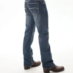 B Tuff Mens Medium Wash 100% Cotton Jeans American Flag HOOAH