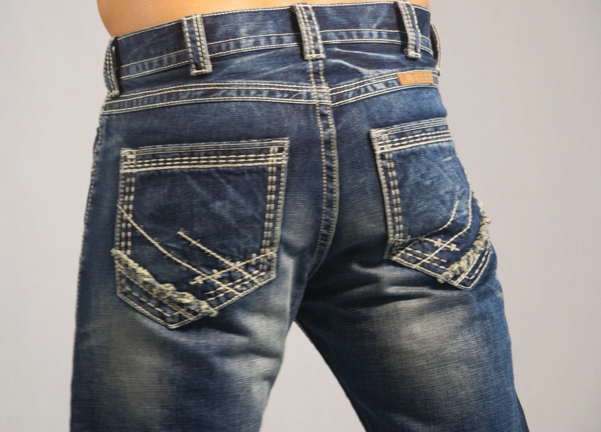 B Tuff Mens Blue Cotton Denim Jeans Strong Faded Torque 4 B Tuff Mens Blue Cotton Denim Jeans Strong Faded Torque - Image 2