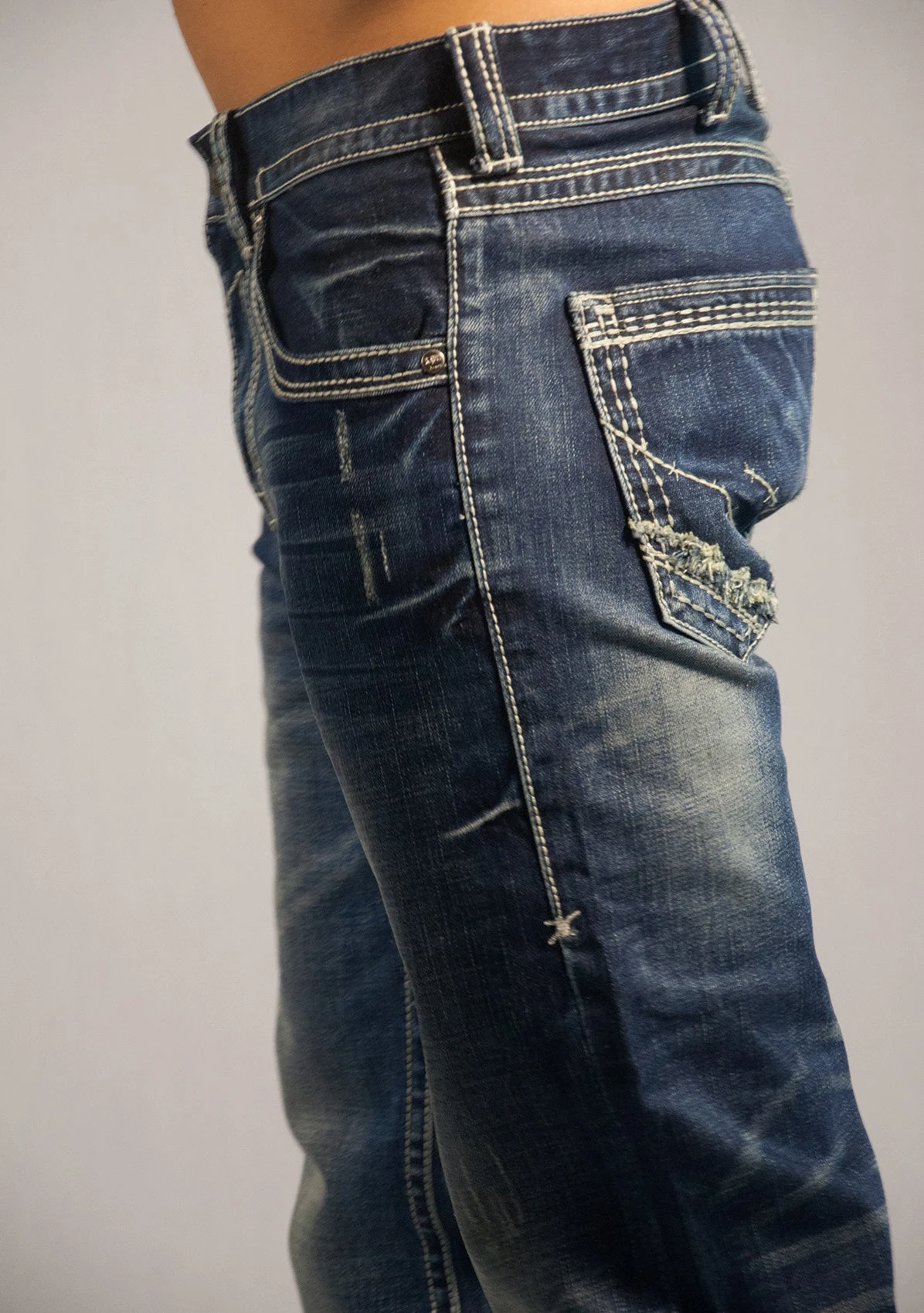 B Tuff Mens Blue Cotton Denim Jeans Strong Faded Torque 6 B Tuff Mens Blue Cotton Denim Jeans Strong Faded Torque - Image 4