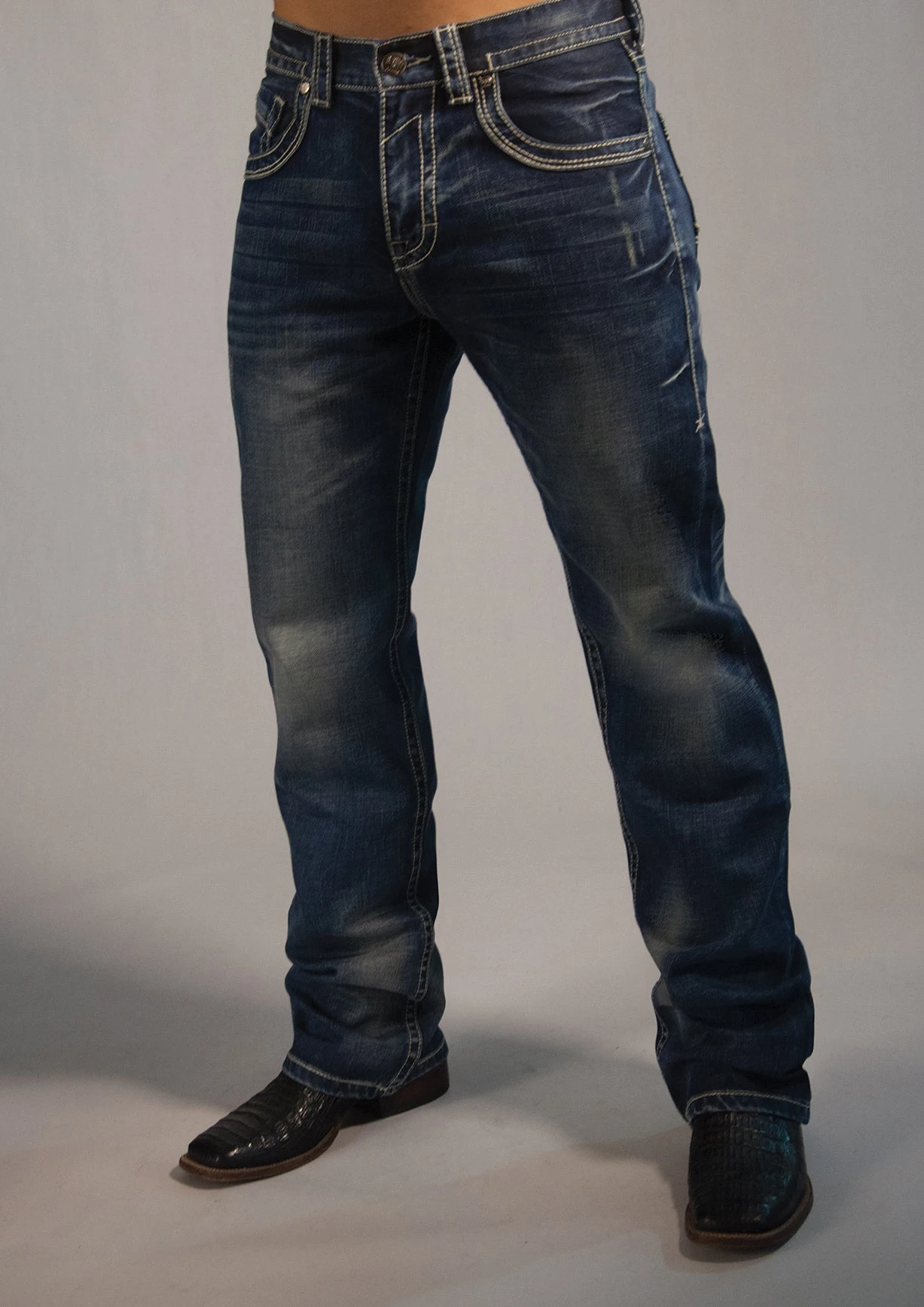 B Tuff Mens Blue Cotton Denim Jeans Strong Faded Torque 8 B Tuff Mens Blue Cotton Denim Jeans Strong Faded Torque - Image 6