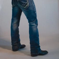 B Tuff Mens Blue Cotton Denim Jeans Strong Faded Torque