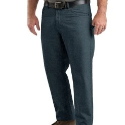 Berne Mens Classic Stone Wash Cotton Blend Heritage Flex Relaxed Fit Jeans