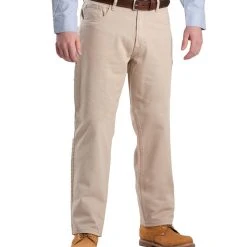 Berne Mens Sand Cotton Blend Heartland Flex Relaxed Carpenter Jeans