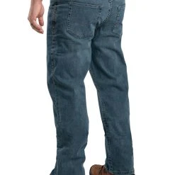 Berne Mens Limestone Cotton Blend Highland Flex Bootcut Jeans 7 Berne Mens Limestone Cotton Blend Highland Flex Bootcut Jeans -straight jeans shop P622LSN Back