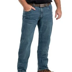 Berne Mens Limestone Cotton Blend Highland Flex Bootcut Jeans