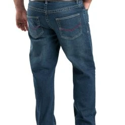 Berne Mens Granite Cotton Blend Highland Flex Straight Leg Jeans 7 Berne Mens Granite Cotton Blend Highland Flex Straight Leg Jeans -straight jeans shop P624GRA Back 1
