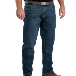 Berne Mens Granite Cotton Blend Highland Flex Regular Straight Leg Jeans