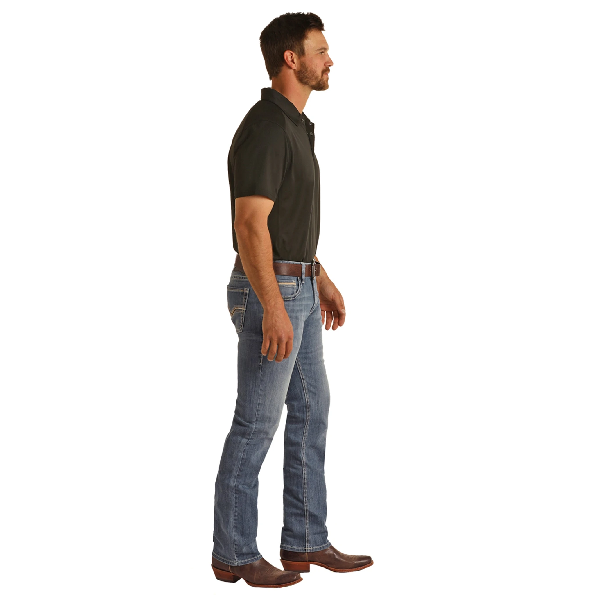 Rock & Roll Revolver Slim Fit Stretch Ivory V Straight Boot Cut Jeans 5 Rock & Roll Revolver Slim Fit Stretch Ivory V Straight Boot Cut Jeans - Image 3