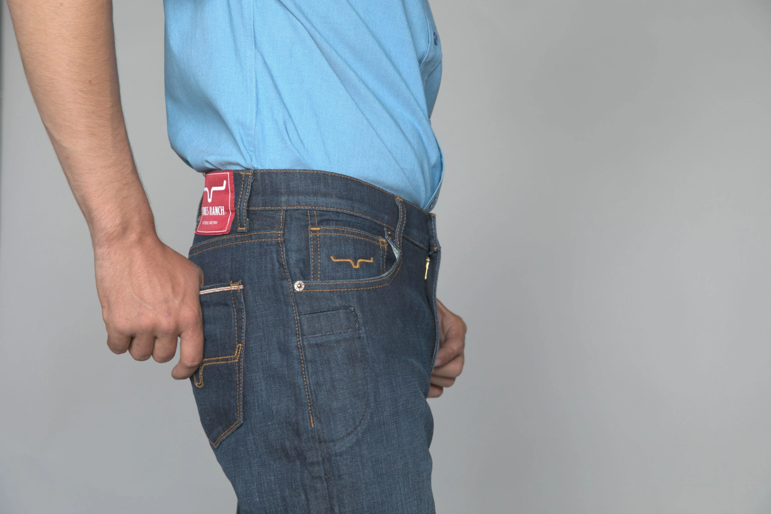 Kimes Ranch Mens Roger Jeans Blue Cotton Blend Low Rise Slim Fit 5 Kimes Ranch Mens Roger Jeans Blue Cotton Blend Low Rise Slim Fit - Image 3