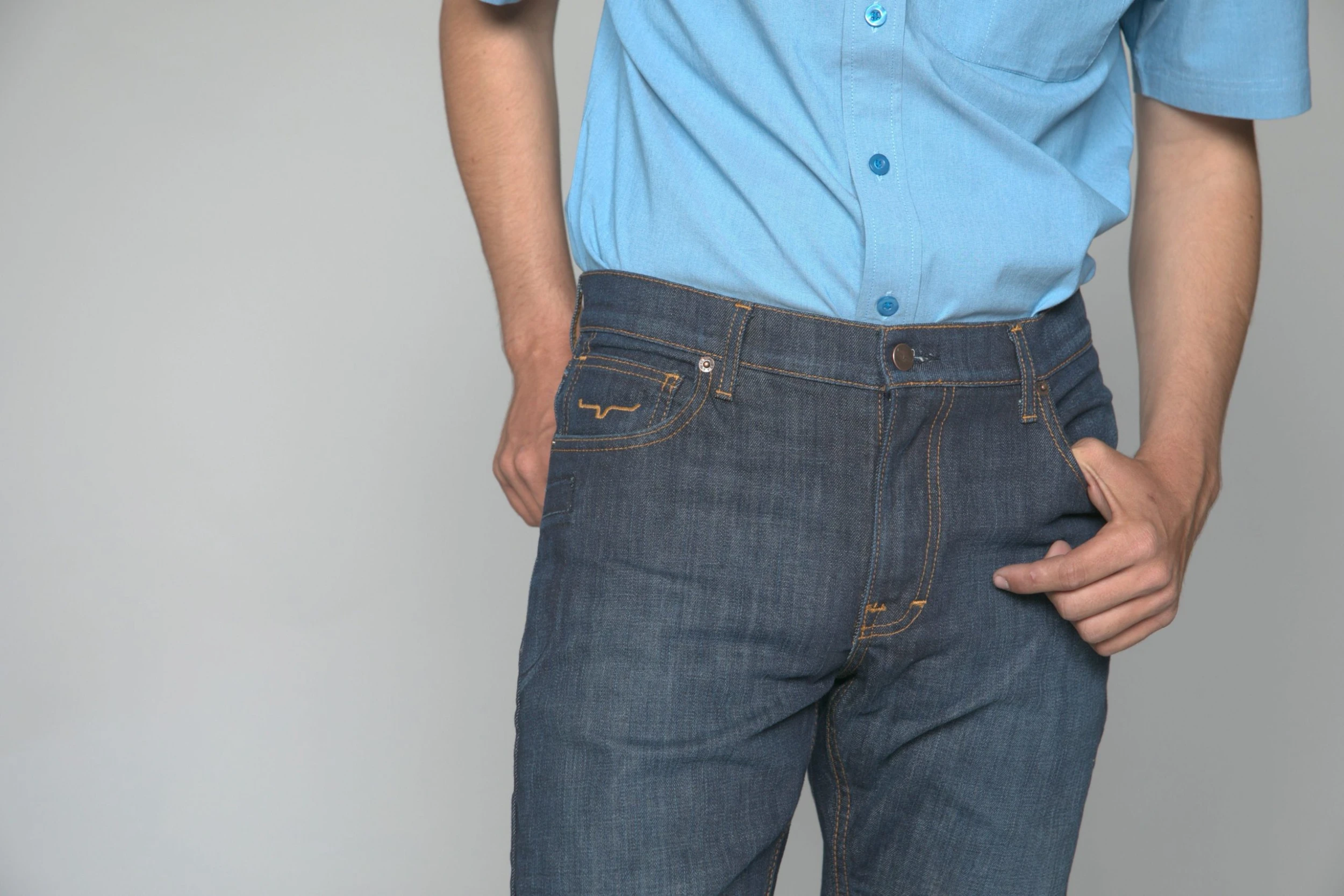 Kimes Ranch Mens Roger Jeans Blue Cotton Blend Low Rise Slim Fit 6 Kimes Ranch Mens Roger Jeans Blue Cotton Blend Low Rise Slim Fit - Image 4