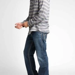 Silver Jeans Gordie Straight Jeans For Men | M8456SMC406 -straight jeans shop Silver Jeans Core Gordie sTraight leg mens dark wash m8456smc406 2