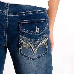 True Luck Alfred Bootcut Jeans For Men | TL19350502 -straight jeans shop True Luck ALFRED MED BOOT FLAP TL19350502 p 1