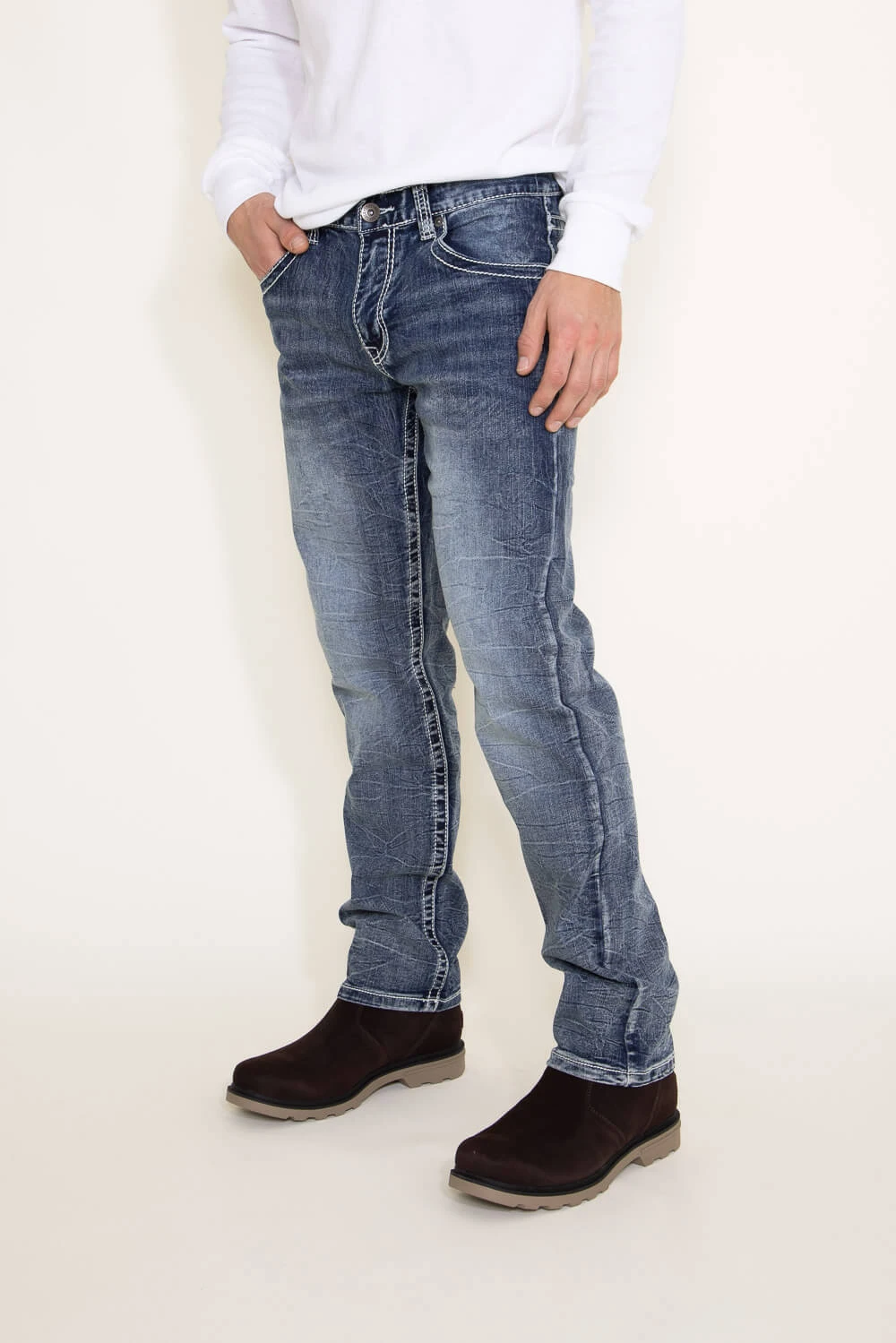 True Luck Jeans Jason Straight Leg Jeans For Men In Dark Blast | TL21010401 5 True Luck Jeans Jason Straight Leg Jeans For Men In Dark Blast | TL21010401 - Image 3