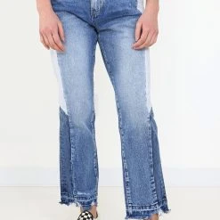 Vervet Super High Rise Patchwork Boyfriend Jeans For Women | V2489 -straight jeans shop VERVET JEANS SUPER HIGH RISE PATCHWORK BOYFRIEND JEANS WOMEN V2489 2 1