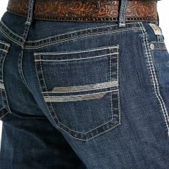 Cinch Men's Ian Dark Stonewash Jeans -straight jeans shop mb55636001 3 1539 detail