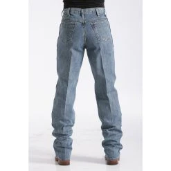 Cinch Medium Stonewash Green Label Jeans -straight jeans shop mb90530001 back 1006 detail